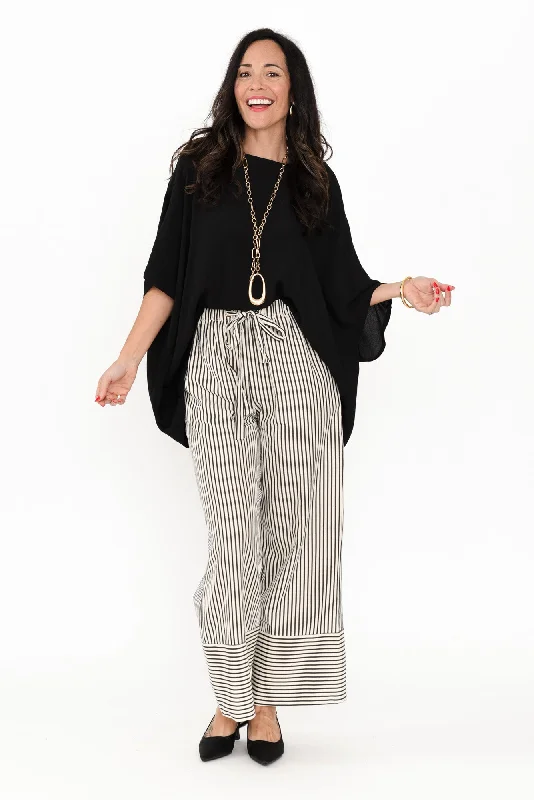 Portia Black Stripe Drawstring Pants