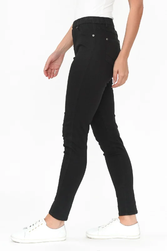 Reed Black Stretch Cotton Pants