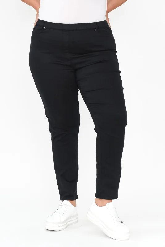 Reed Black Stretch Cotton Pants