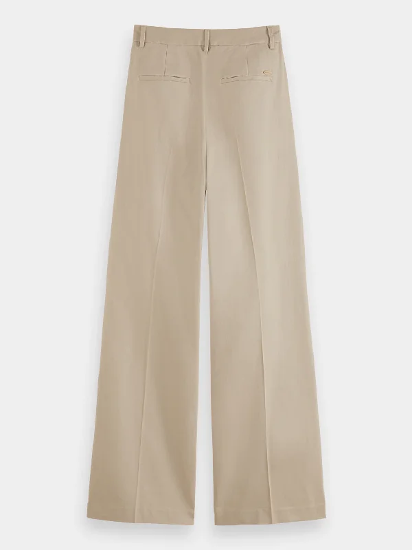 Rose pleated high-rise pants