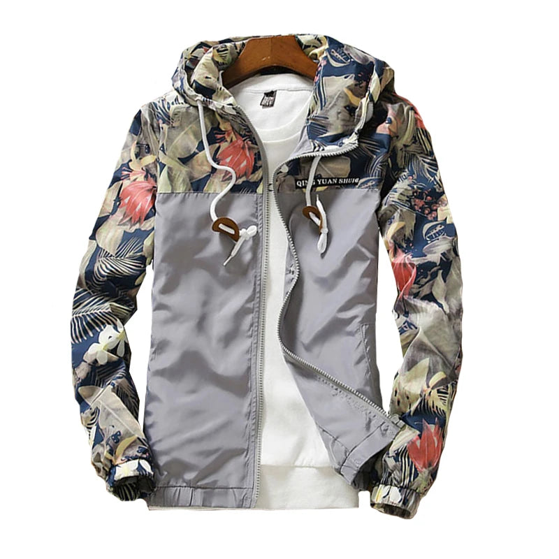 Sharon | Women's Floral Hooded Windbreaker Jacket