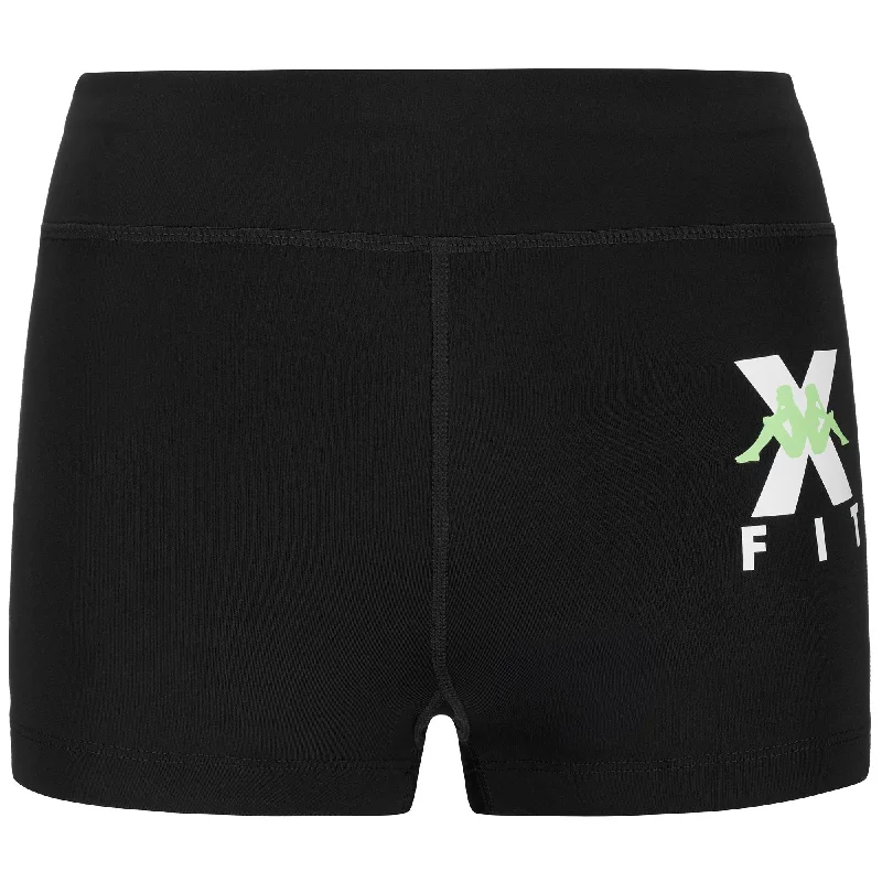 KOMBAT   WKT ESCAME - Shorts - Sport  Shorts - Woman - BLACK-GREEN PARADISE