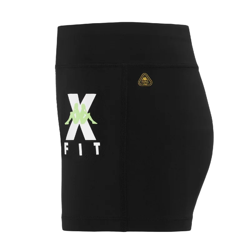 KOMBAT   WKT ESCAME - Shorts - Sport  Shorts - Woman - BLACK-GREEN PARADISE