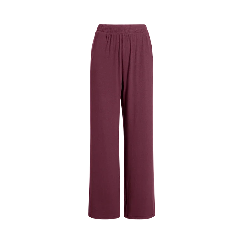 Slinky Rib Wide Leg Pant | Merlot