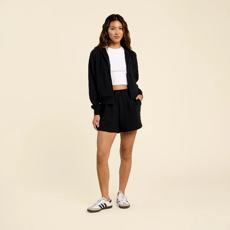 Sporty Waffle Shorts | Black