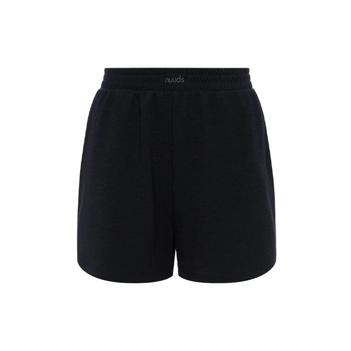 Sporty Waffle Shorts | Black