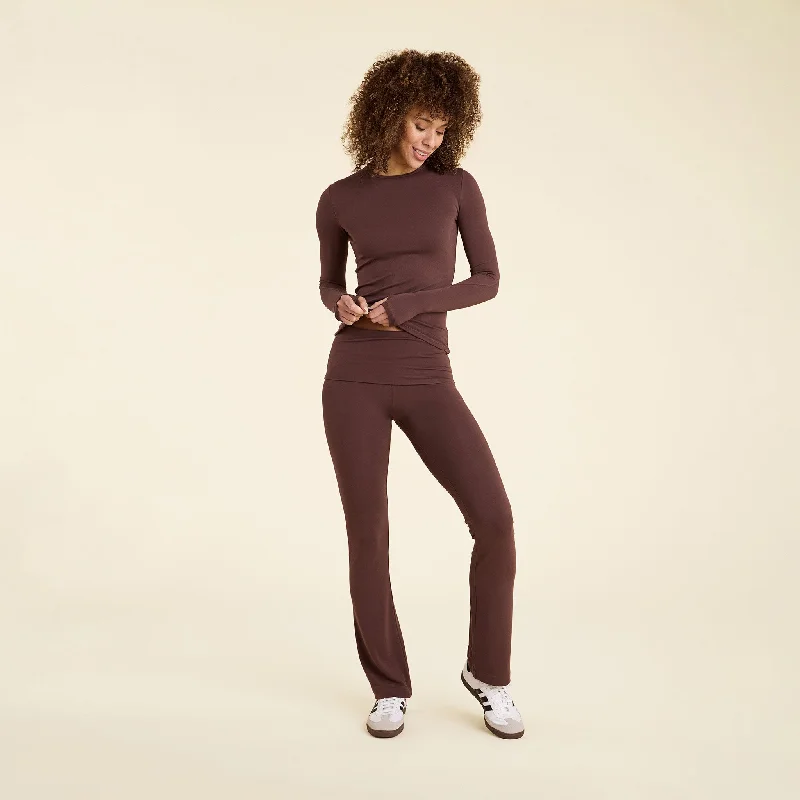 Swiftstretch Fold Over Legging | Coffee