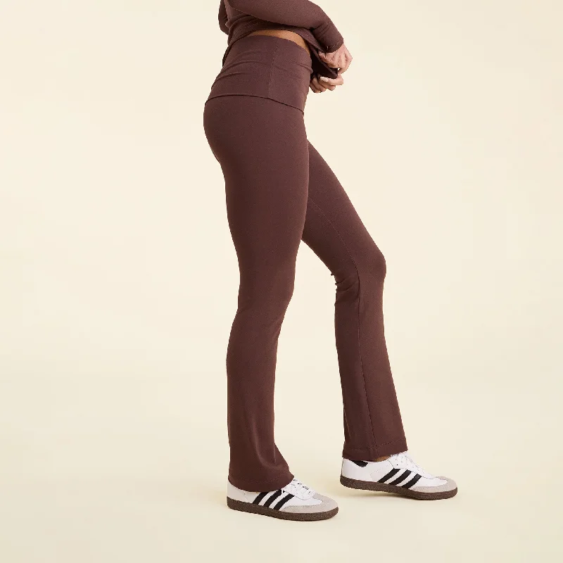 Swiftstretch Fold Over Legging | Coffee