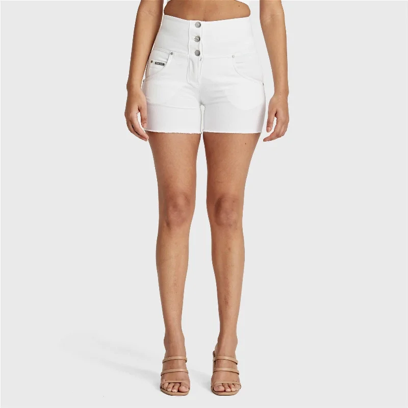 WR.UP® SNUG Jeans - 3 Button High Waisted - Shorts - White