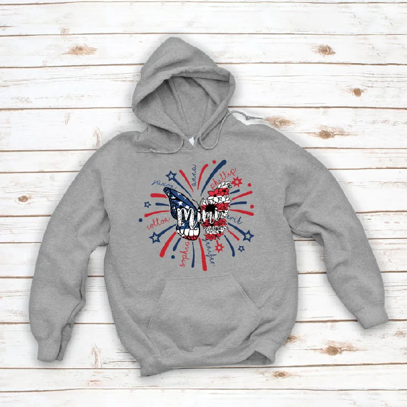 4th of july  Grandma Butterfly and gradnkids american CL01 Hoodie