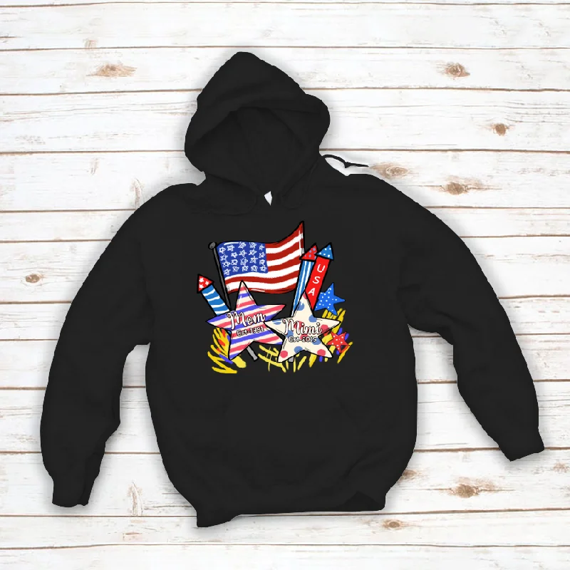 American Mom Est Grandma Est 4th of July Hoodie