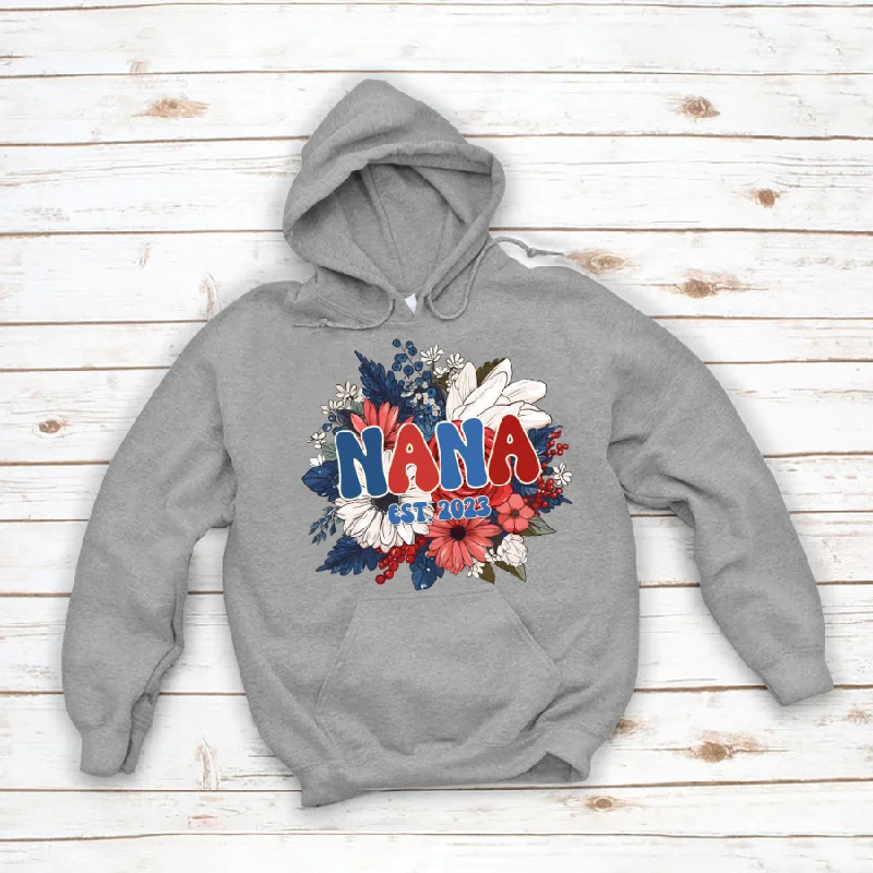 American Shirt 4th of July flower Nana est CL01 Hoodie