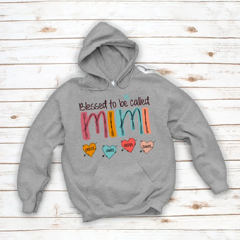 Blessed to be called mimi Doodle Alphabet and kids CL01 Hoodie