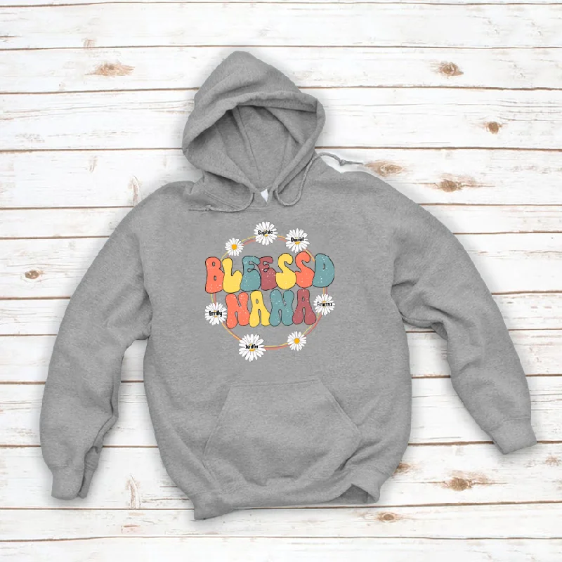 Floral Blessed Nana With Kids CTH01 Hoodie