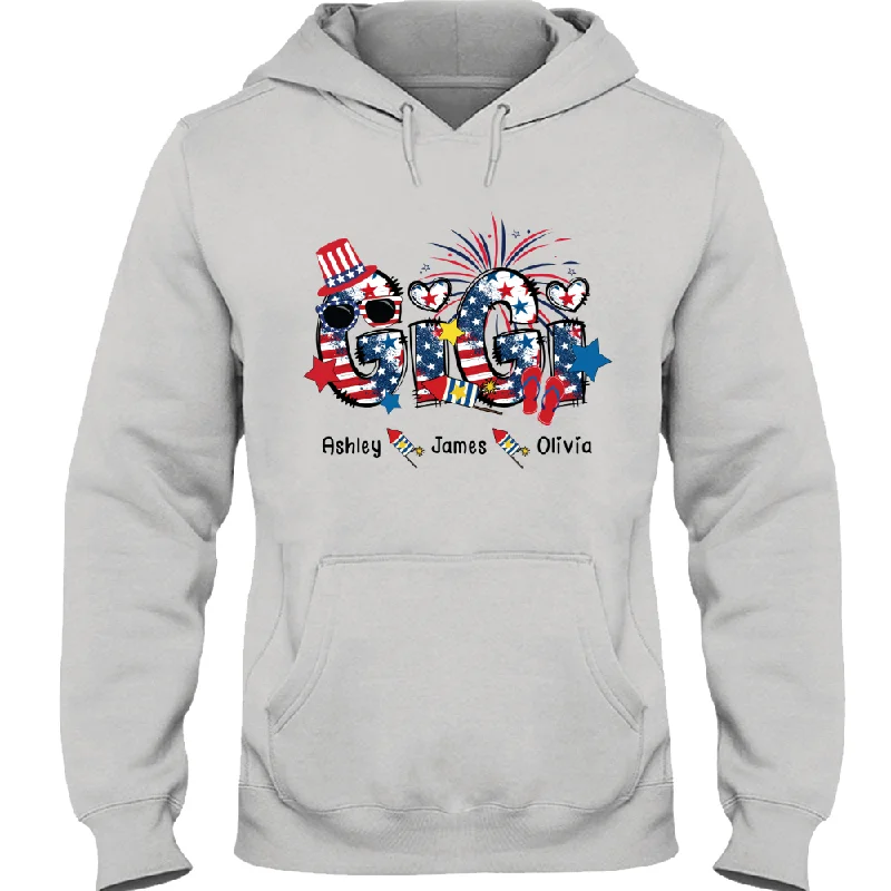 Gigi Shirt 4th Of July, Custom Gigi With Grandkids, 4th Of July Grandma Shirt TH Hoodie