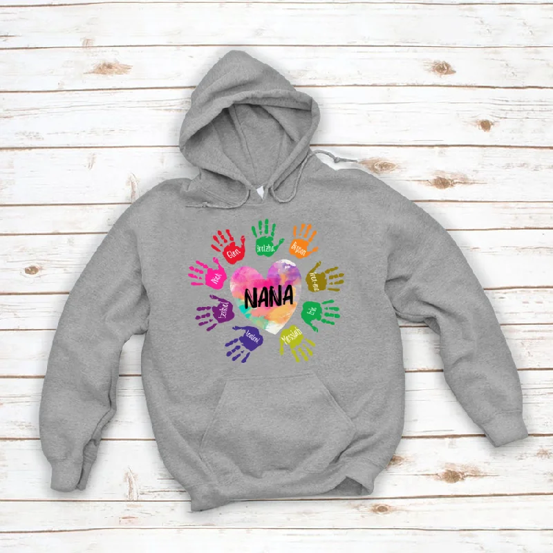 Grandma And Kids Heart Colorfull Hands CTH01 Hoodie