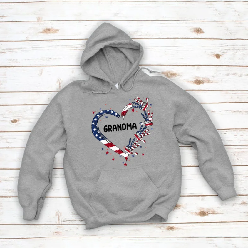 Grandma hands american flag CL01 Hoodie