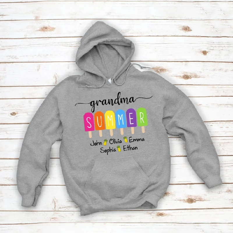 Grandma Summer Ice Cream and grandkids CL01 Hoodie