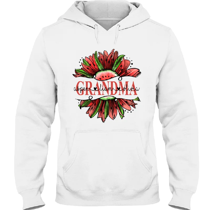 Grandma Watermelon Sunflower, Custom Grandma And Kids, Gift For Grandma Summer TH Hoodie