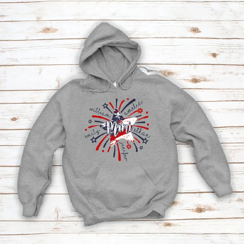 Mimi And Kids Firework America Flag CTH01 Hoodie