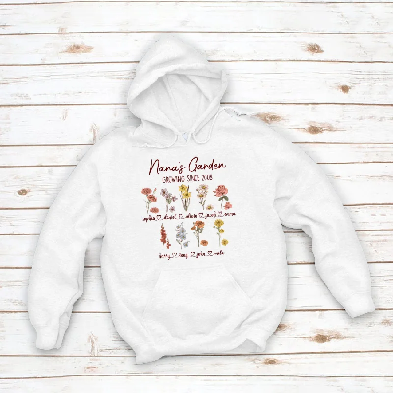 Nana's Garden Growing Since Year And Kids Flower CTH01 Hoodie