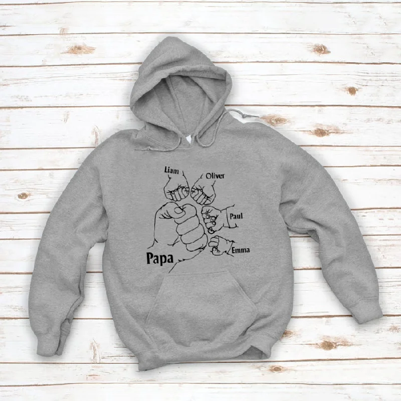 Papa And Kids Hand, Birthday Gift For Papa Hoodie