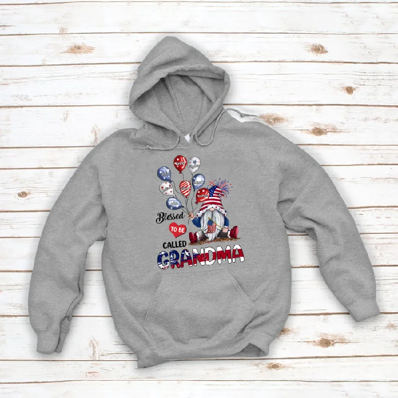 Personalized  4th of July Grandma Balloon Kids American Flag Pattern CL01 Hoodie