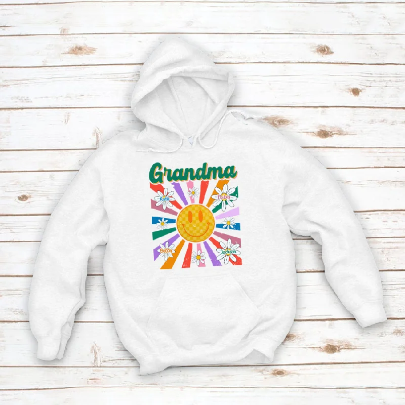 Personalized Grandma Flower And Kids CTH01 Hoodie