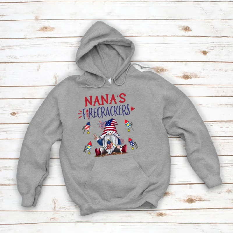 Personalized Grandma's Firecrackers Gnomes 4th Of July Hoodie