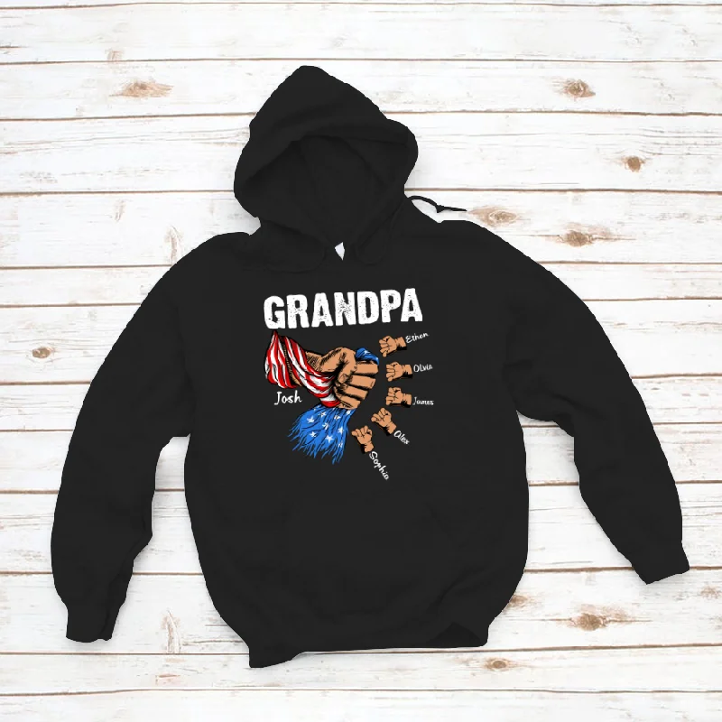 Personalized Grandpa, Papa,PopPop with Grandkids Hands CL01 Hoodie