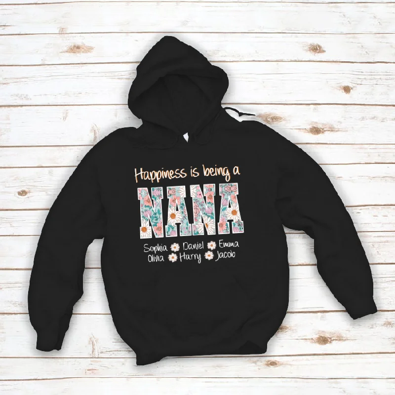 Summer Floral Happiness Is Being A Nana And Kids CTH01 Hoodie