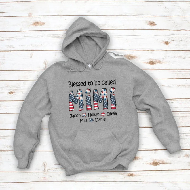 USA Plag Blessed To Be Called Mimi And Kids CTH01 Hoodie