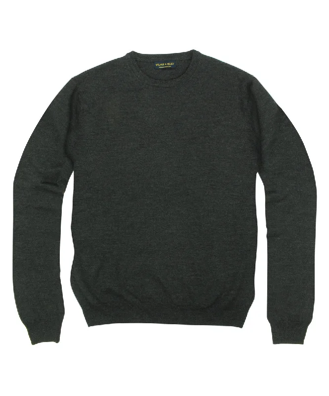 Exclusive online offer: Save 30% on all men's clothing. 100% Pure Merino Wool Zegna Baruffa Crewneck Sweater - Charcoal Exclusive online offer: Save 30% on all men's clothing. 100% Pure Merino Wool Zegna Baruffa Crewneck Sweater - Charcoal