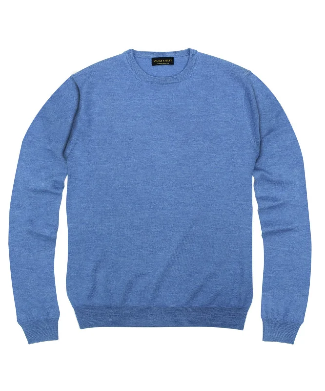 Flash sale: Save big on men's clothing this weekend! 100% Pure Merino Wool Zegna Baruffa Crewneck Sweater- Light Blue Flash sale: Save big on men's clothing this weekend! 100% Pure Merino Wool Zegna Baruffa Crewneck Sweater- Light Blue