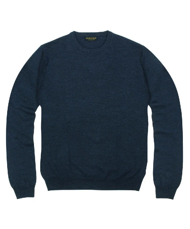 Time to upgrade your wardrobe – shop men’s fashion on sale. 100% Pure Merino Wool Zegna Baruffa Crewneck Sweater - Navy Time to upgrade your wardrobe – shop men’s fashion on sale. 100% Pure Merino Wool Zegna Baruffa Crewneck Sweater - Navy