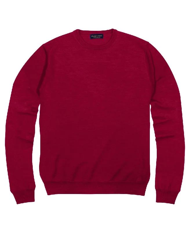 – Shop now and save big. 100% Pure Merino Wool Zegna Baruffa Crewneck Sweater - Red – Shop now and save big. 100% Pure Merino Wool Zegna Baruffa Crewneck Sweater - Red