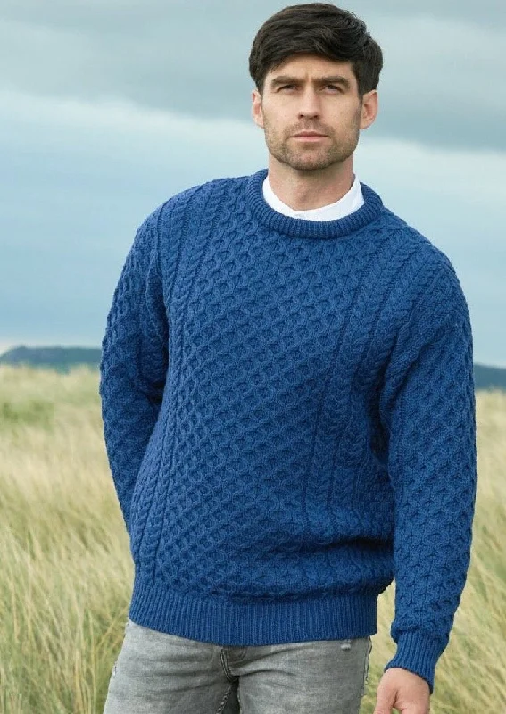  – Shop stylish items today!  Aran Crew Neck Merino Sweater | Blue