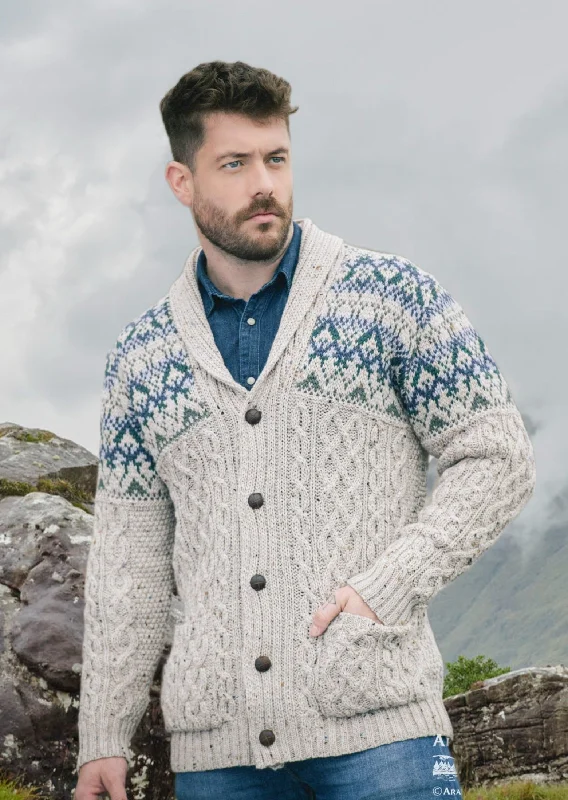 Shop men’s fashion at discount prices and save up to 70%! Aran Fairisle Button Cardigan | Oatmeal Shop men’s fashion at discount prices and save up to 70%! Aran Fairisle Button Cardigan | Oatmeal