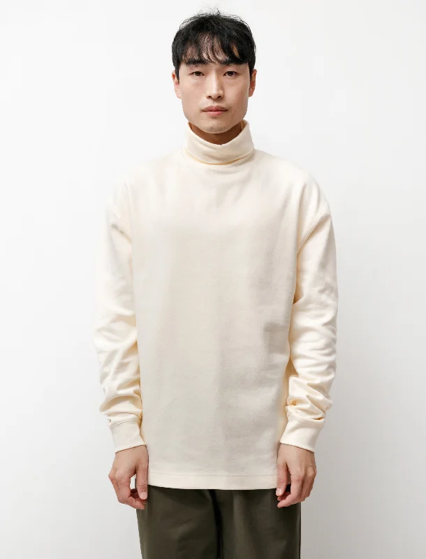 Get 20% off your first order of men’s fashion.  Turtleneck Knit Jersey Ecru
