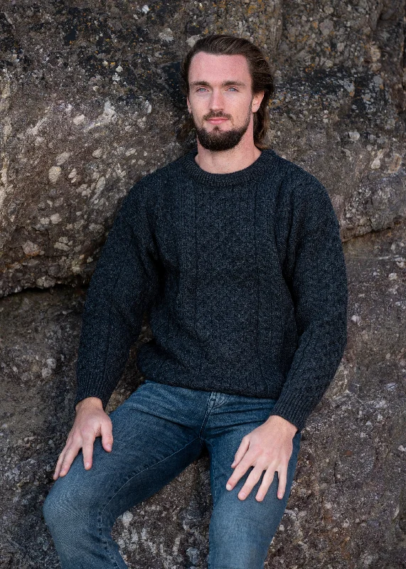 Exclusive online offer: Save 30% on all men's clothing. Inis Mor Aran Sweater | Charcoal Exclusive online offer: Save 30% on all men's clothing. Inis Mor Aran Sweater | Charcoal