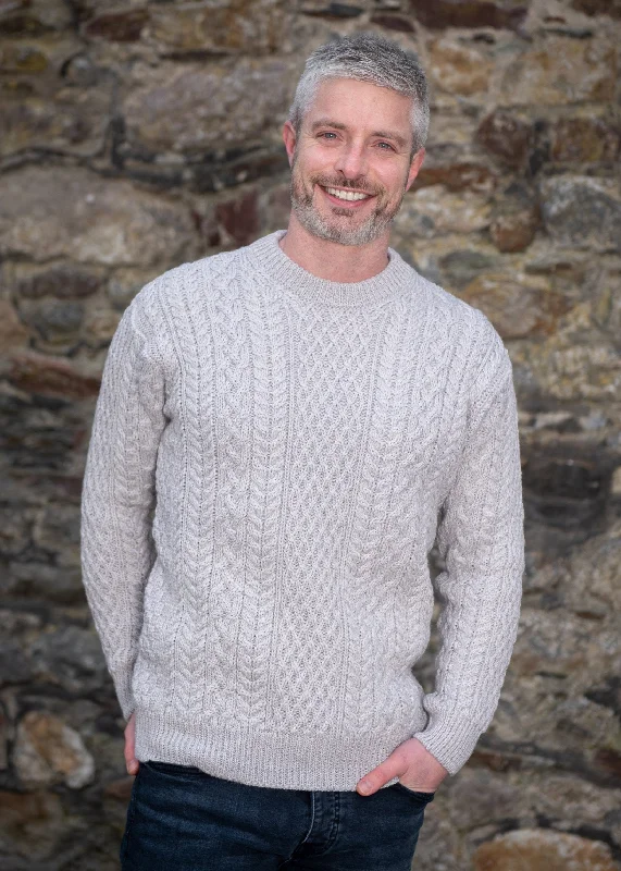 Get men’s fashion for less – shop the best deals of the year. Men's Cuileann Aran Sweater | Silver Marl Get men’s fashion for less – shop the best deals of the year. Men's Cuileann Aran Sweater | Silver Marl