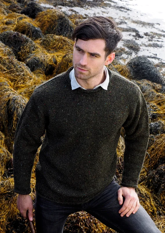 Shop now and enjoy massive savings on stylish clothing for all seasons. Donegal Curl Neck Sweater | Green Shop now and enjoy massive savings on stylish clothing for all seasons. Donegal Curl Neck Sweater | Green