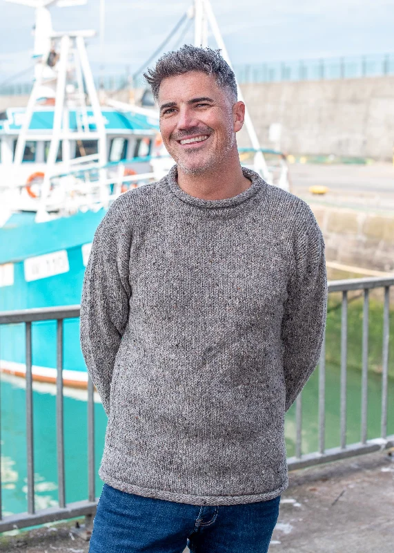 Seasonal clearance – Save on all clothing essentials this weekend. Donegal Roll Neck Sweater | Grey Seasonal clearance – Save on all clothing essentials this weekend. Donegal Roll Neck Sweater | Grey
