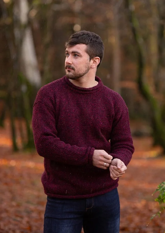 Upgrade your wardrobe with stylish clothing at discounted prices. Donegal Roll Neck Sweater | Wine Upgrade your wardrobe with stylish clothing at discounted prices. Donegal Roll Neck Sweater | Wine