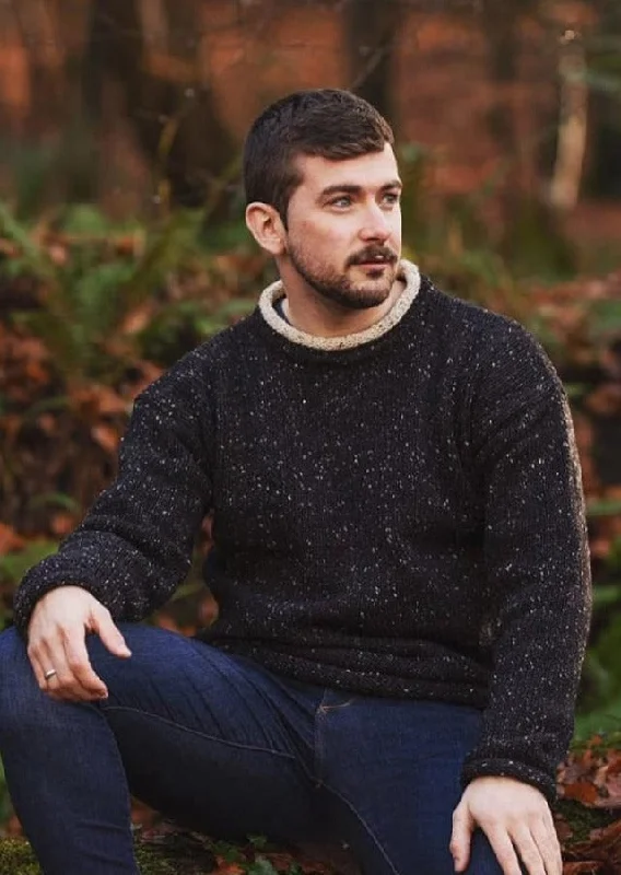 Buy now, pay later – exclusive savings on men’s clothing. Donegal Roll Neck Wool Sweater | Black Fleck Buy now, pay later – exclusive savings on men’s clothing. Donegal Roll Neck Wool Sweater | Black Fleck