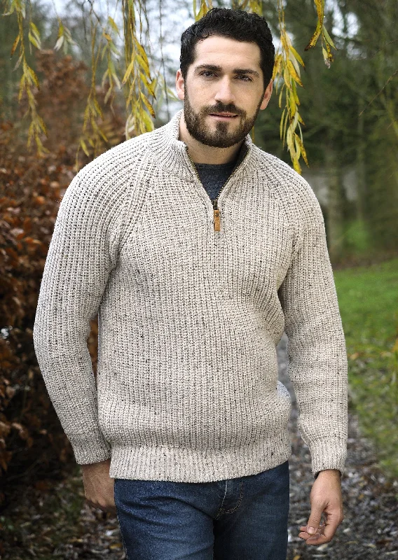 Upgrade your look with stylish, affordable men’s clothing. Aran Fisherman's 1/2 zip Sweater | Oatmeal Upgrade your look with stylish, affordable men’s clothing. Aran Fisherman's 1/2 zip Sweater | Oatmeal