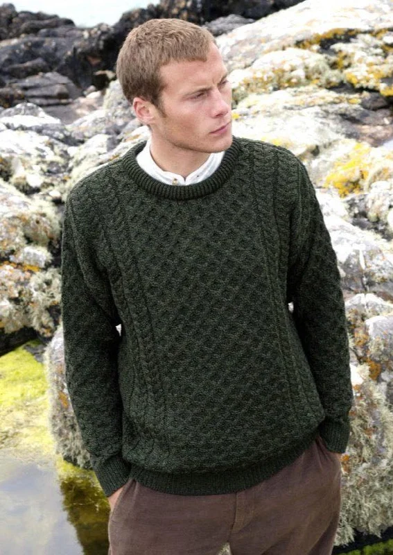 Get stylish outfits for every occasion – Shop now and save! Aran Crew Neck Merino Sweater | Green Get stylish outfits for every occasion – Shop now and save! Aran Crew Neck Merino Sweater | Green