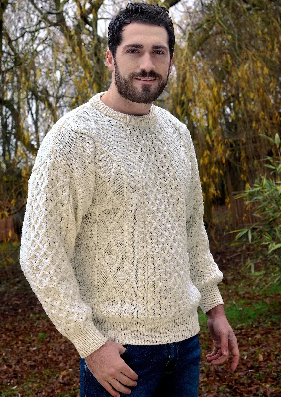 Shop men’s  clothing for all seasons – Save big today!  Inis Mor Aran Sweater | Natural