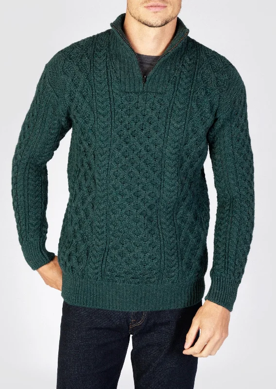 Shop stylish clothing for less – Great deals this week only. IrelandsEye Men's Dromore Aran Sweater | Green Shop stylish clothing for less – Great deals this week only. IrelandsEye Men's Dromore Aran Sweater | Green