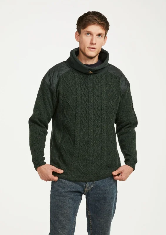 Buy more, save more –  Aran Men's Diamond Knit Sweater | Green